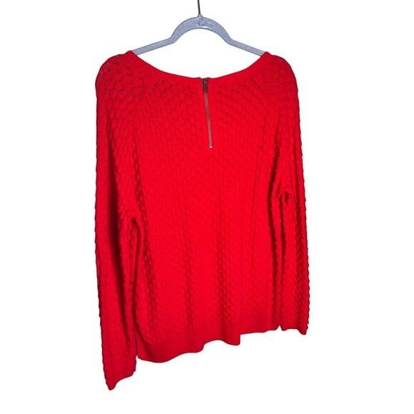 French Connection Wool Blend Sweater Oopen Knit Red Womens Size Medium NEW - Picture 2 of 4